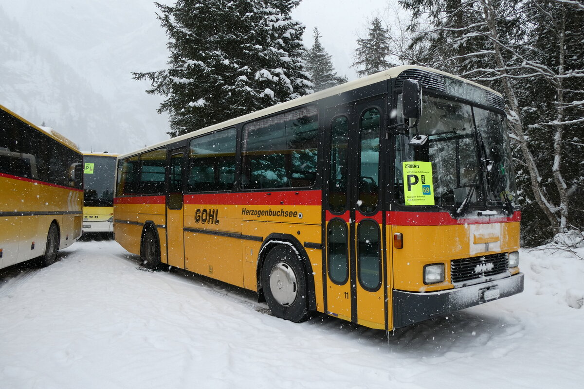 (283'903) - Gohl, Herzogenbuchsee - Nr. 11/BE 54'324 - NAW/Hess (ex Flury, Balm PID 1653; ex Steiner, Altb�ron Nr. 11) am 10. Januar 2026 in Adelboden, Unter dem Birg