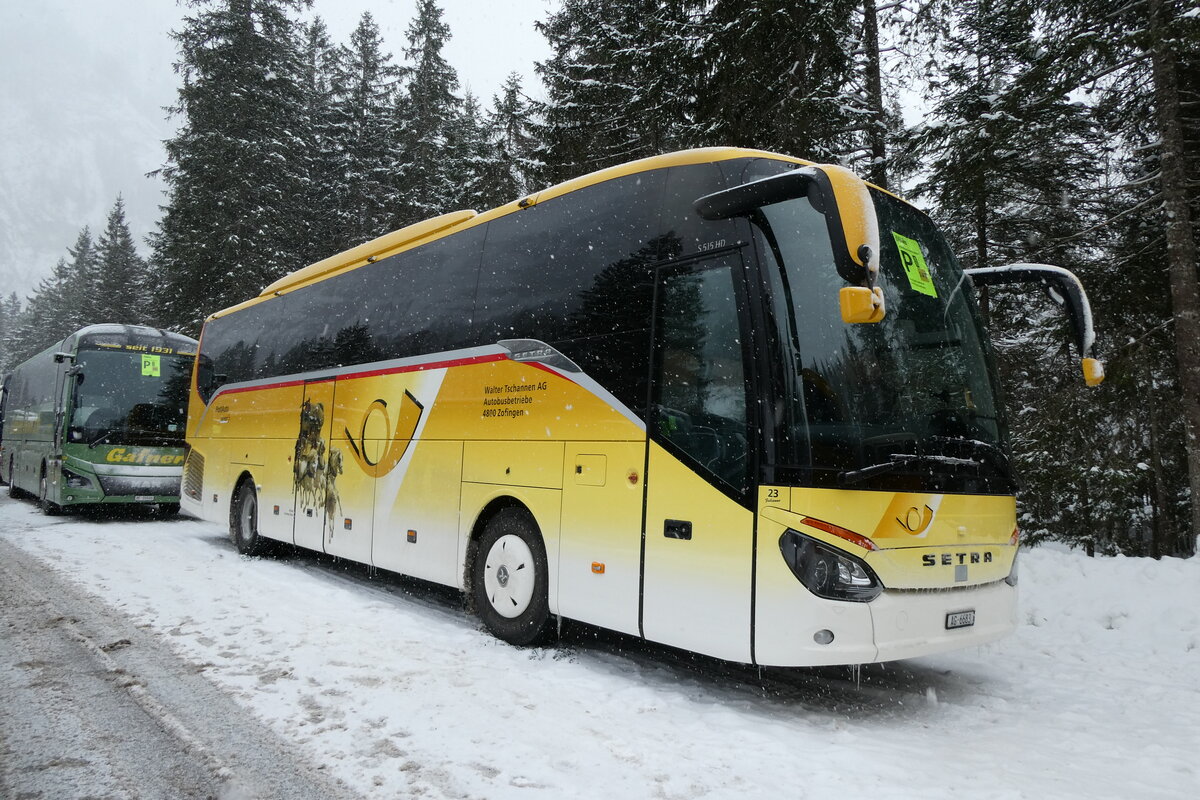 (283'907) - Tschannen, Zogingen - Nr. 23/AG 6683 - Setra (ex Slovak Lines, SK-Bratislava; ex Vorf�hrwagen EvoBus, D-Mannheim) am 10. Januar 2026 in Adelboden, Unter dem Birg