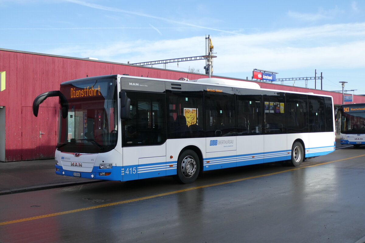 (284'189) - BOTG Amriswil - Nr. 415/TG 158'063 - MAN am 16. Januar 2026 beim Bahnhof Amriswil