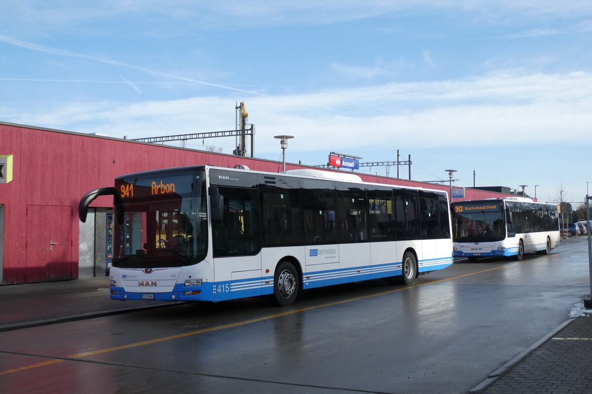(284'190) - BOTG Amriswil - Nr. 415/TG 158'063 - MAN am 16. Januar 2026 beim Bahnhof Amriswil 