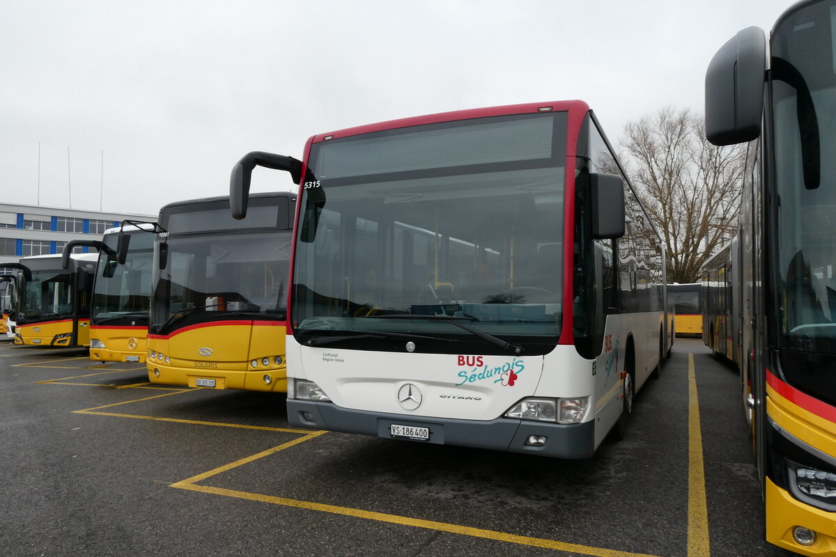 (284'487) - PostAuto Wallis - Nr. 65/VS 186'400/PID 5315 - Mercedes (ex Lathion, Sion Nr. 65) am 31. Januar 2026 in Yverdon, Garage