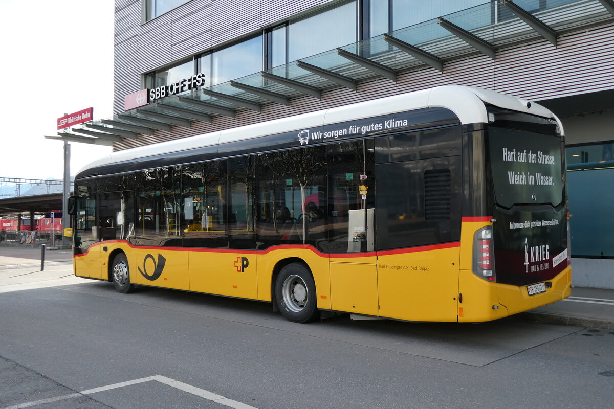 (284'818) - PostAuto Graub�nden - GR 190'011/PID 12'083 - eMercedes (ex Gessinger, Bad Ragaz) am 10. Februar 2026 beim Bahnhof Landquart