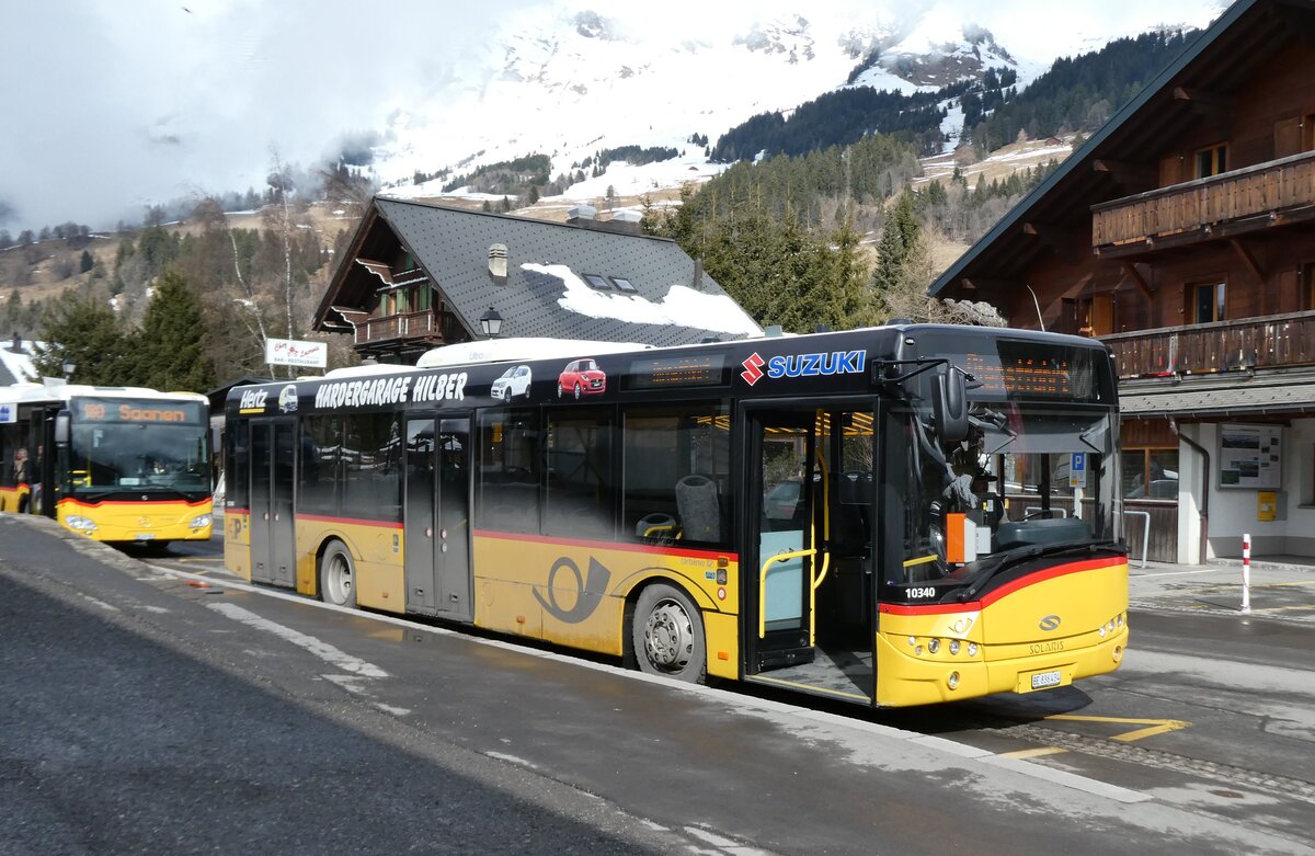 (285'157) - PostAuto Bern - BE 836'434/PID 10'340 - Solaris (ex Nr. 581) am 1. M�rz 2026 beim Bahnhof Les Diablerets