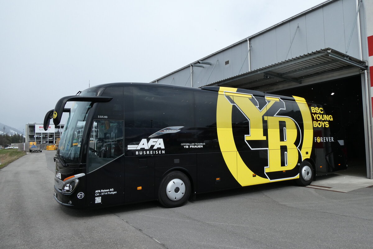 (285'751) - AFA Adelboden - Nr. 21/BE 1898 - Setra (ex Deutschland) am 27. M�rz 2026 in Frutigen, Garage