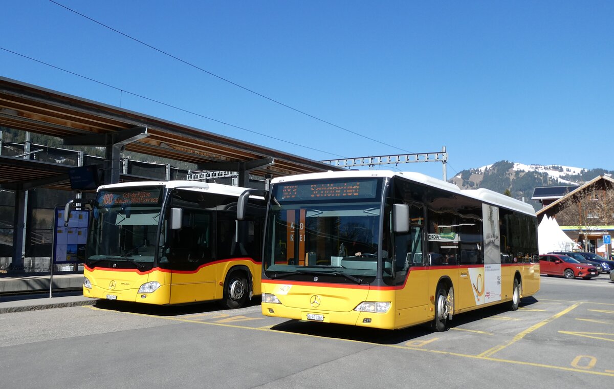 (286'037) - PostAuto Bern - BE 401'263/PID 5417 - Mercedes (ex BE 610'544; ex BE 538'988; ex BE 637'781) am 9. April 2026 beim Bahnhof Gstaad