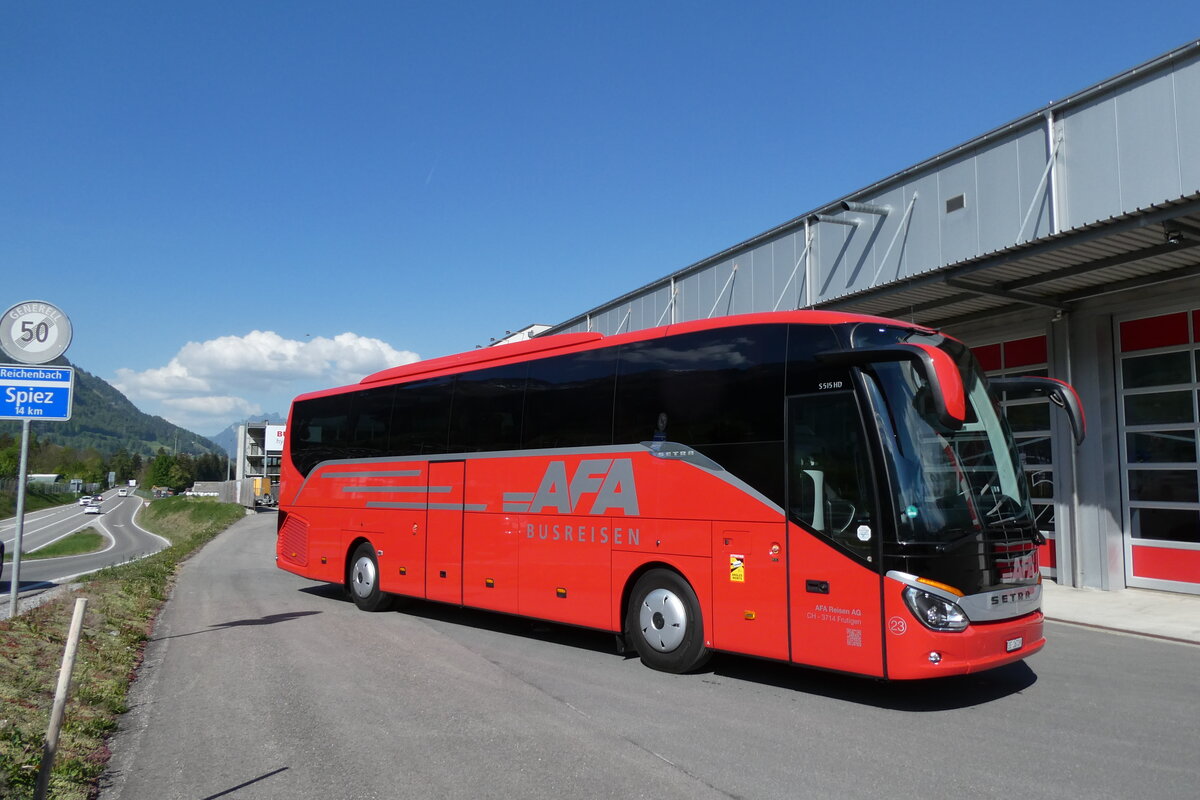 (286'564) - AFA Adelboden - Nr. 23/BE 26'709 - Setra (ex Deutschland) am 1. Mai 2026 in Frutigen, Garage