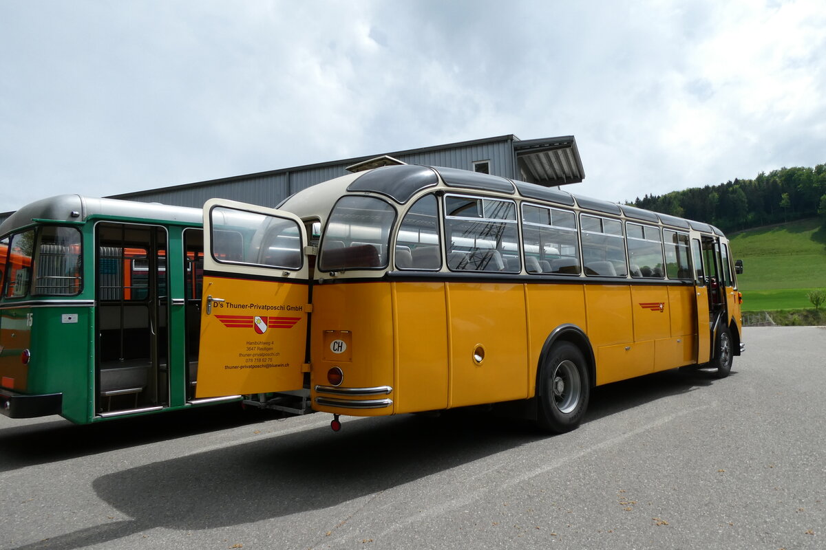 (286'775) - Gast, Reutigen - BE 24'079 - FBW/FHS (ex Nr. 1; ex Lambach, Gommiswald; ex Hotz, Rickenbach bei Wil/TG; ex P 24'079; ex P 21'579) am 3. Mai 2026 in Burgdorf, �kihof Ziegelgut