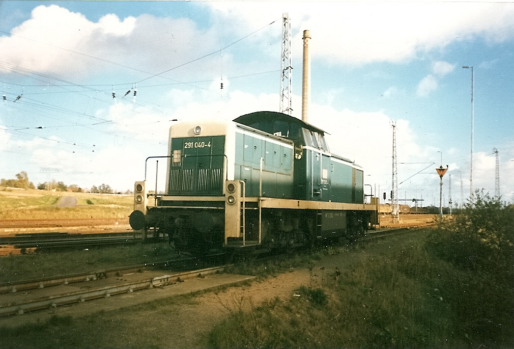 291 040 damals noch in blauer DB Lackierung in Mukran.
