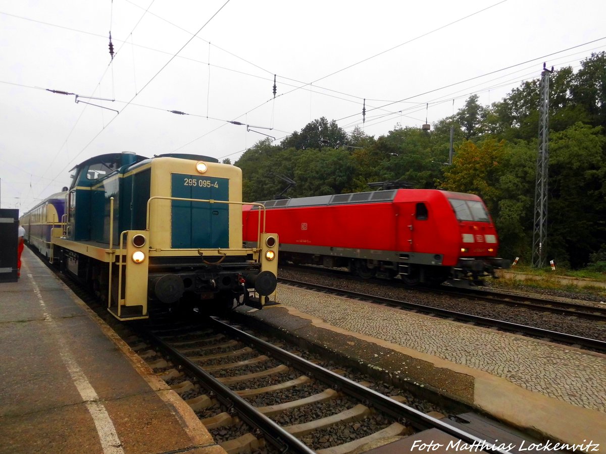 295 095 mit dem SVT 137 234 trafen in Jessen/Elster die 145 XXX am 8.10.16