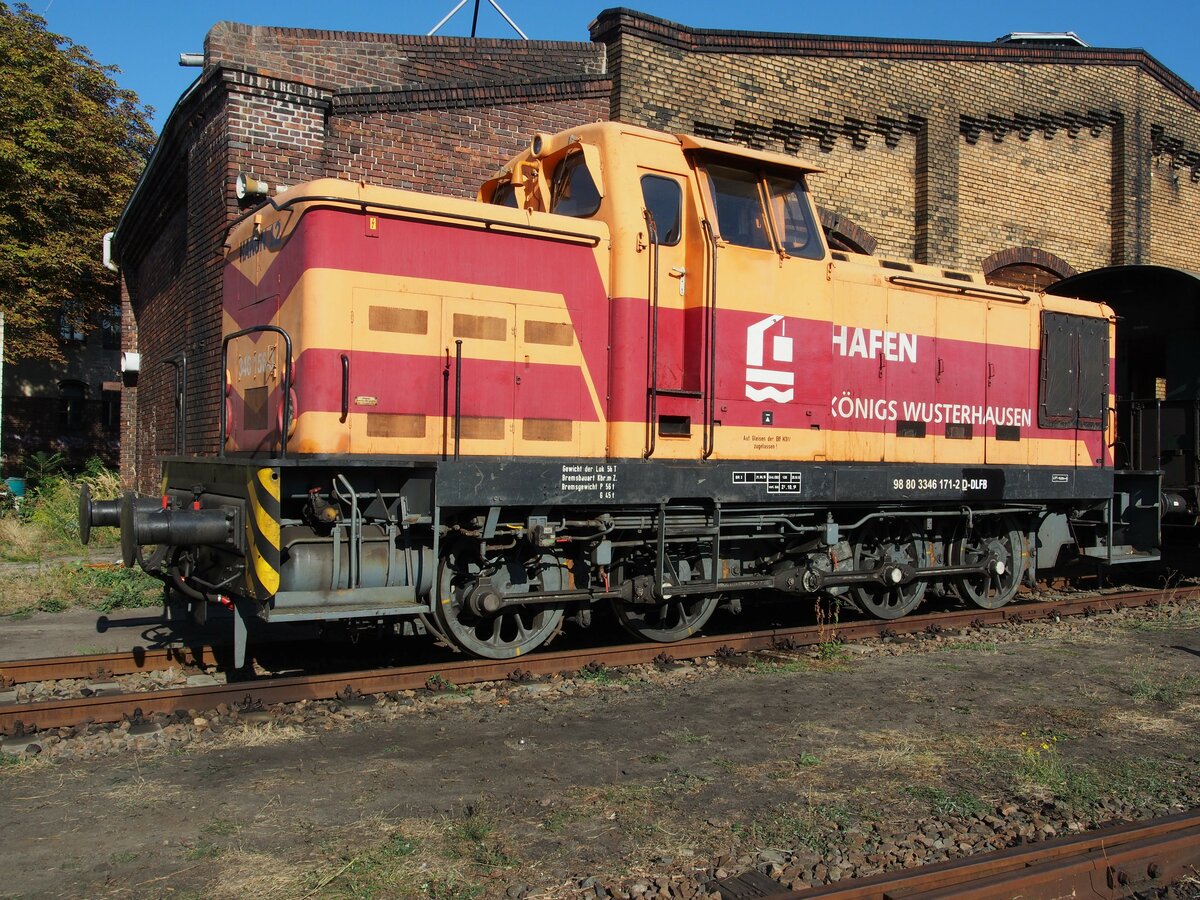346 171-2 (HaKon 12) der Hafen Königs Wusterhausen 98 80 3346 171-2 D-DLFB im Museum Bw Schöneweide Berlin am 09.09.2018.