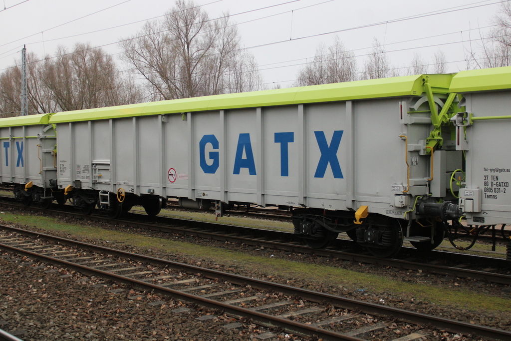 37 TEN 80 D-GATXD 0805 036-1 Tams stand am 11.12.2020 in Rostock-Bramow.