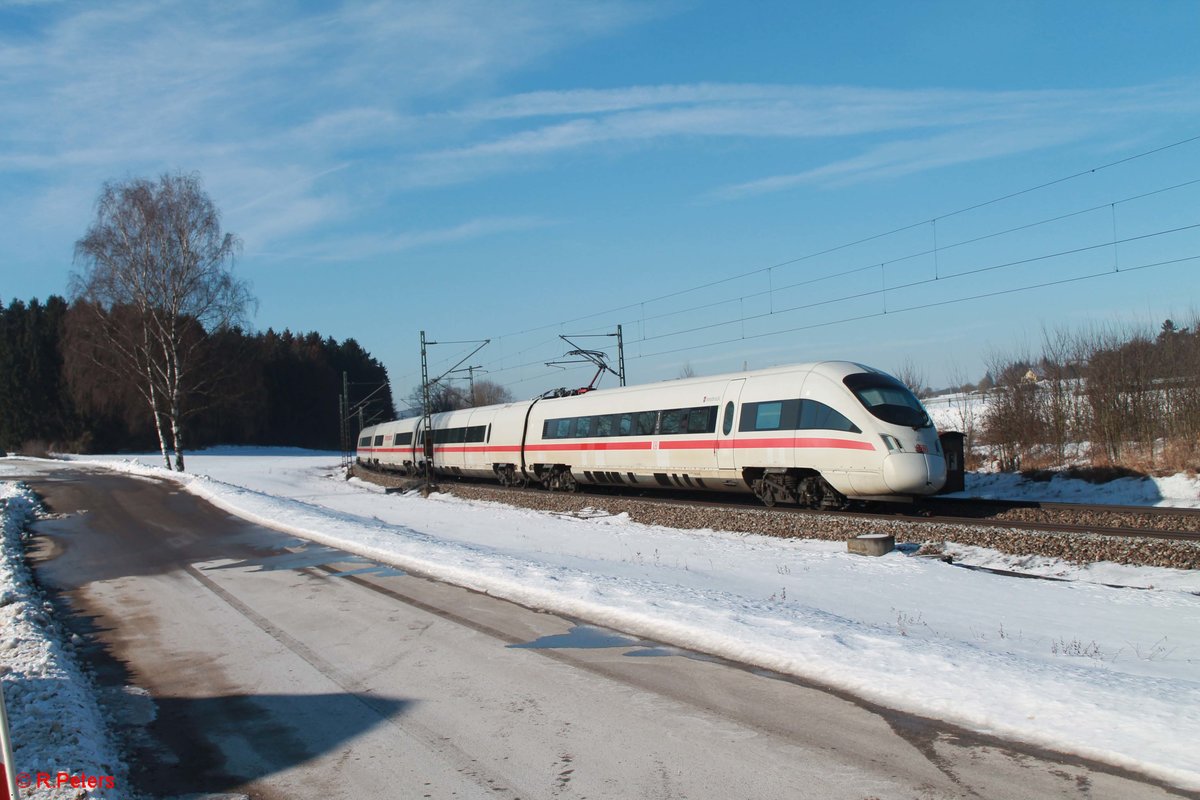 411 006-0  Innsbruck  + 411 080-5  Darmstadt als ICE 91 Hamburg - Wien bei Sinsgrün. 19.01.17