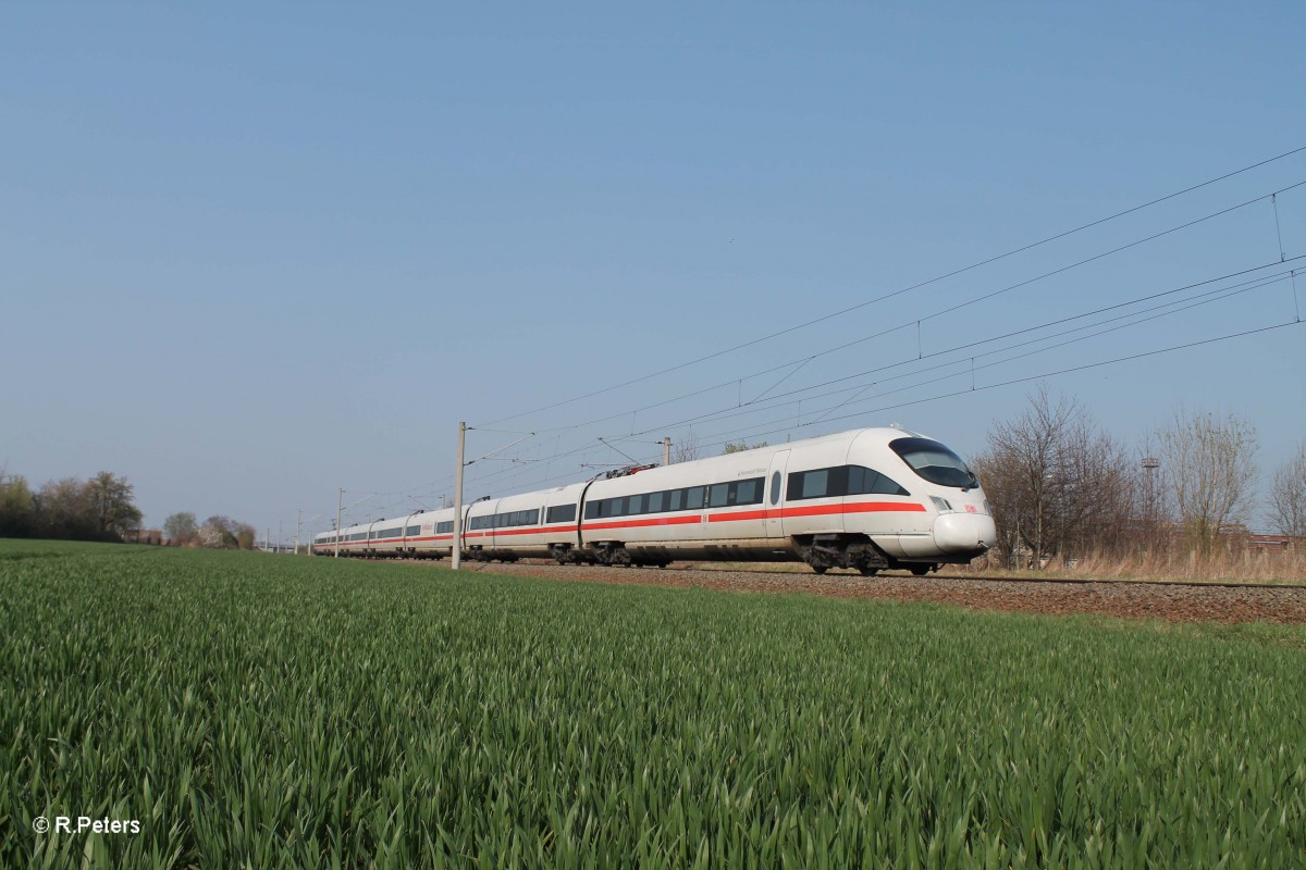 411 011-0  Hansestadt Wismar  als ICE 1699Berlin HBF (Tief) - Passau ei Podelwitz. 29.3.14