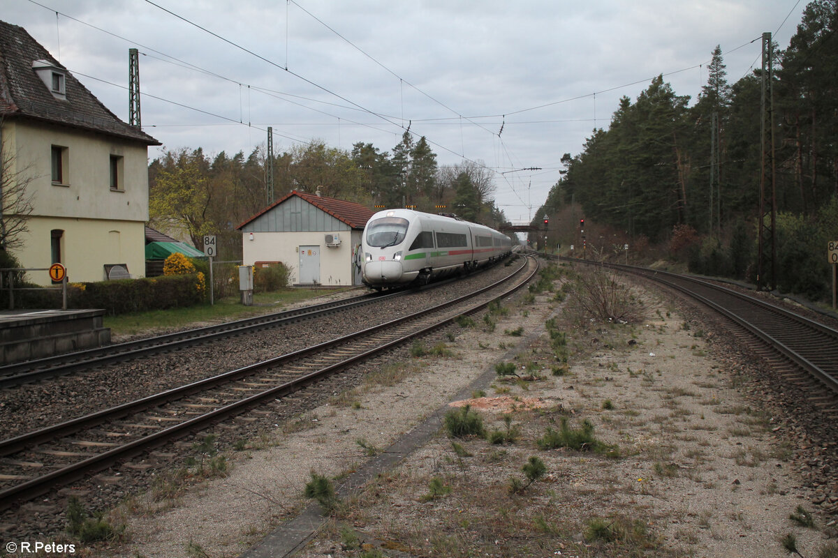 411 056-6  Waren (Müritz)  als ICE 229 Koblenz - Wien in Ochenbruck. 31.03.24