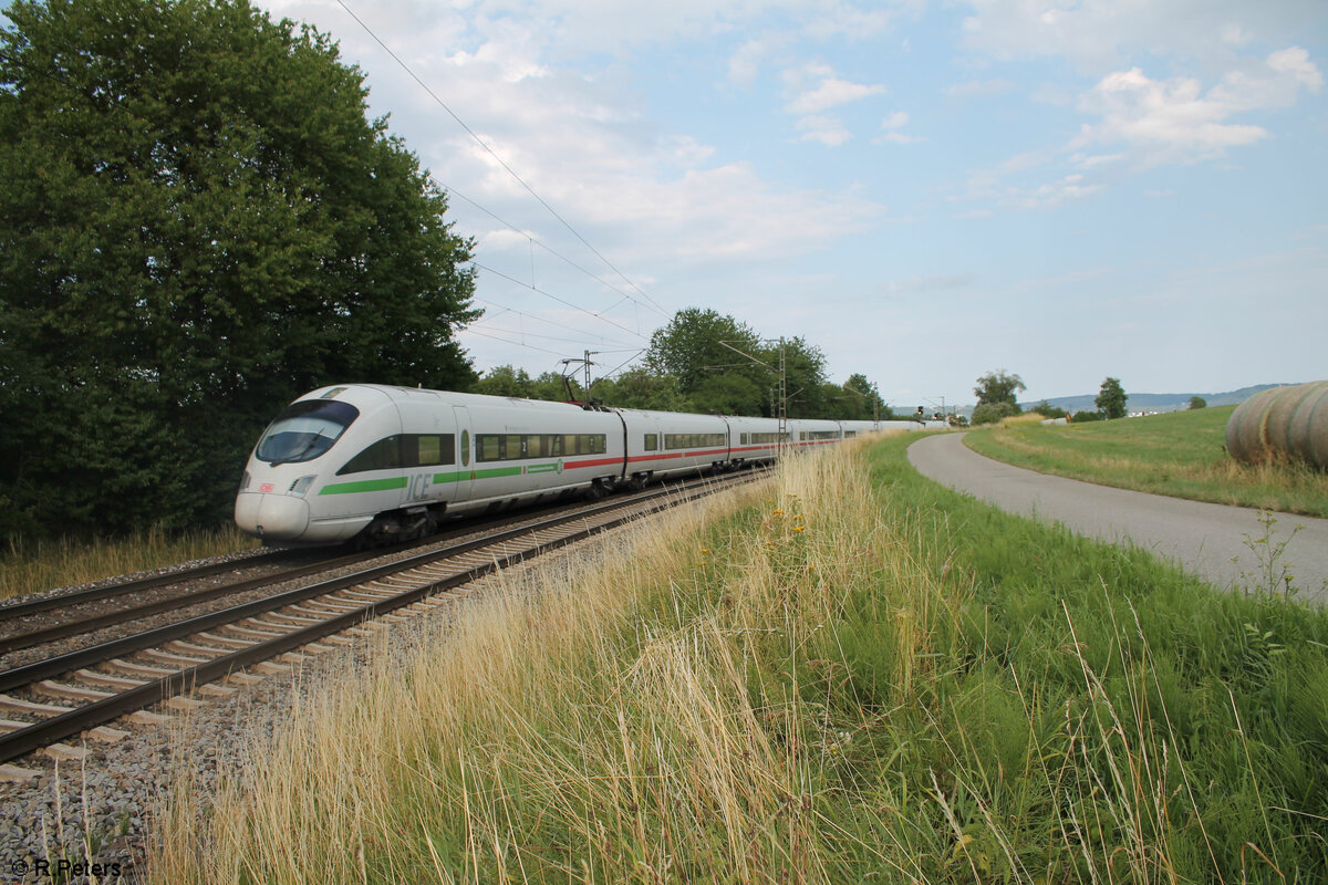 411 062-3  Vaihlingen an der Enz  als ICE90 Wien - Hamburg  Donauwalzer  bei Pölling. 16.07.23