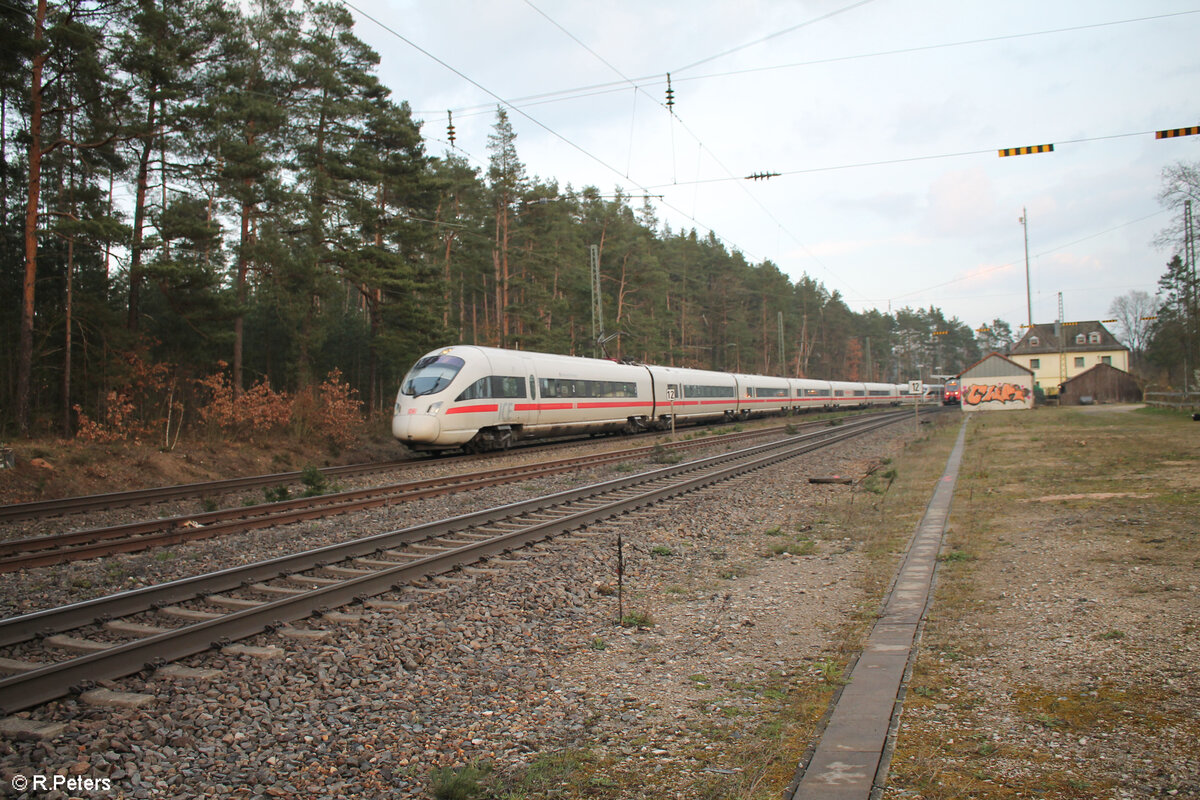 411 071 /411 555  Mühlhausen Thüringen  als ICE 22 Wien - Frankfurt in Ochenbruck. 21.03.24