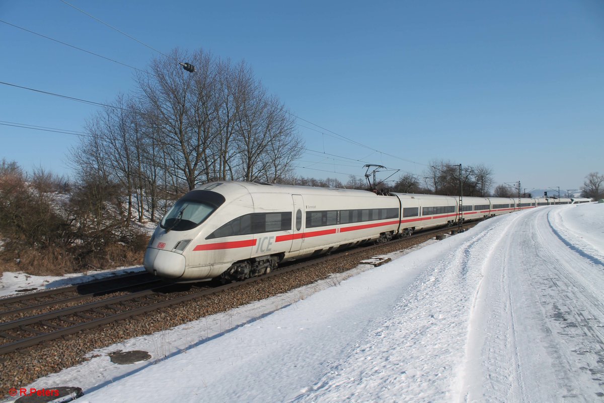 411 080-5  Darmstadt  als ICE 91 Hamburg - Wien bei Pölling. 26.01.17