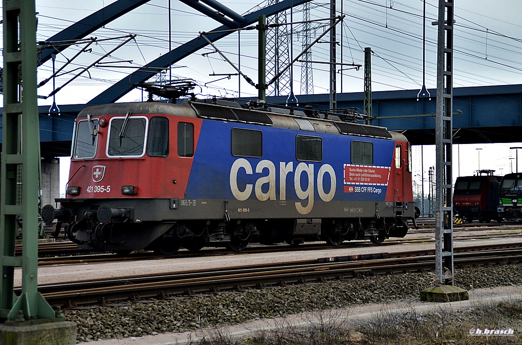 421 395-5 stand bei der blauen br�cke in waltershof,18.02.15