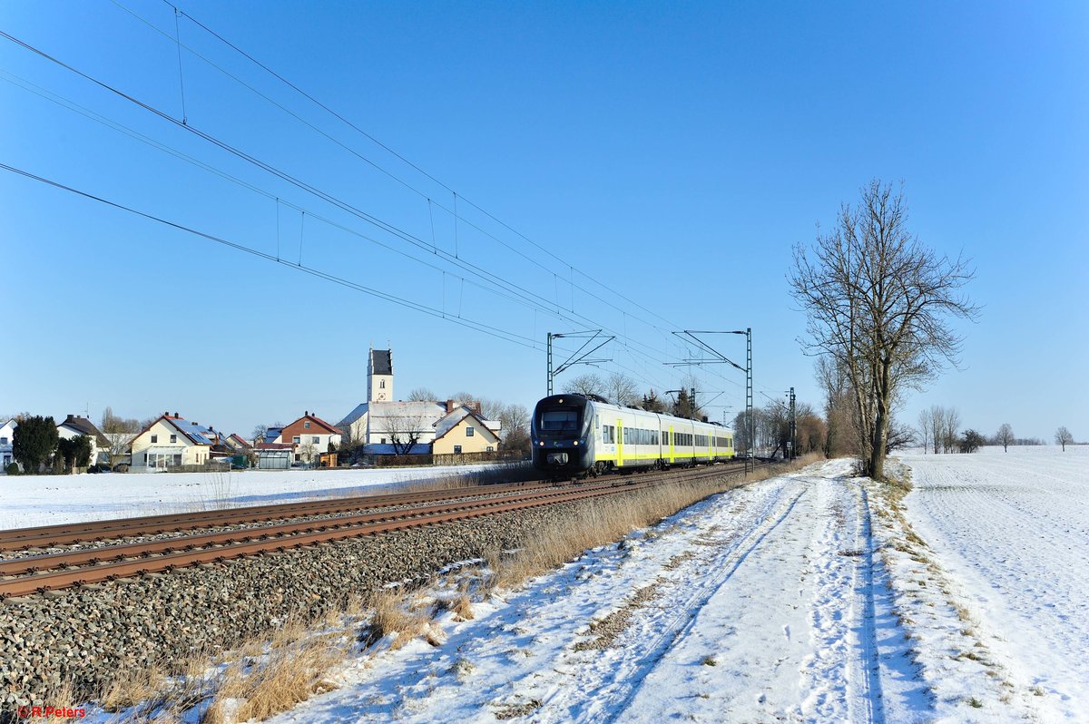 440 105 als RB 51 84200 Plattling - Ingolstadt bei Moosham. 13.02.21