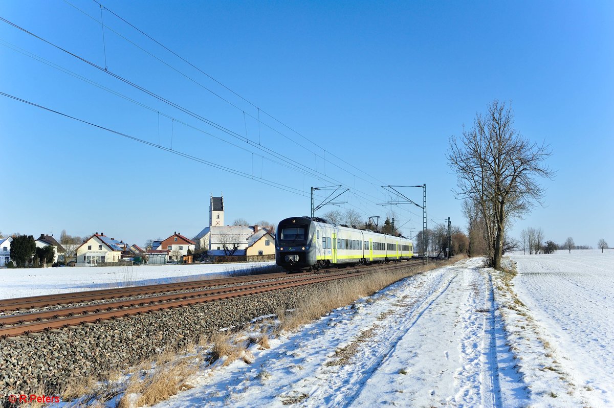 440 105 als RB 51 84200 Plattling - Ingolstadt bei Moosham. 13.02.21