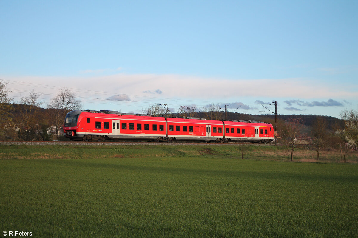 440 814-2 als RB 53 RB58067 Jossa - Wrzburg kurz vor Thngersheim. 28.03.24