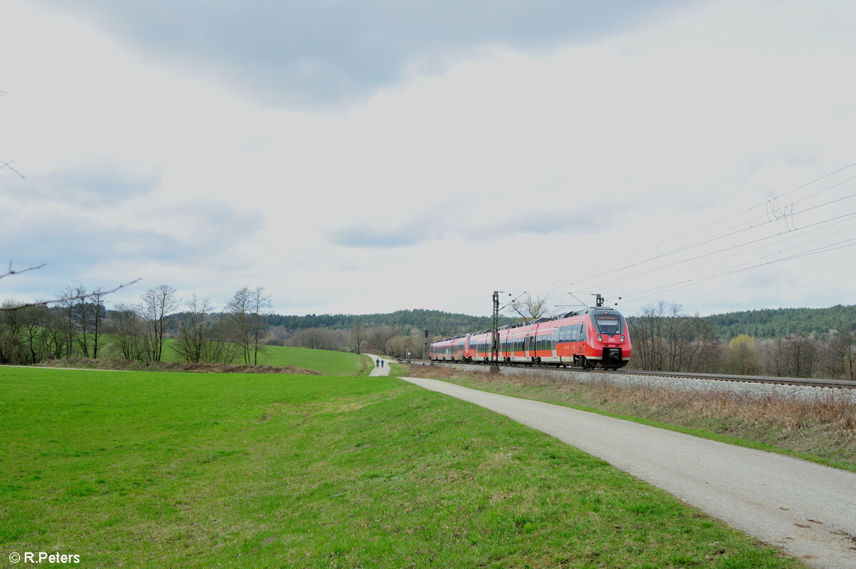 442 222 als S1 39159 Forchheim - Neumarkt/Oberpfalz bei Pölling. 17.03.24