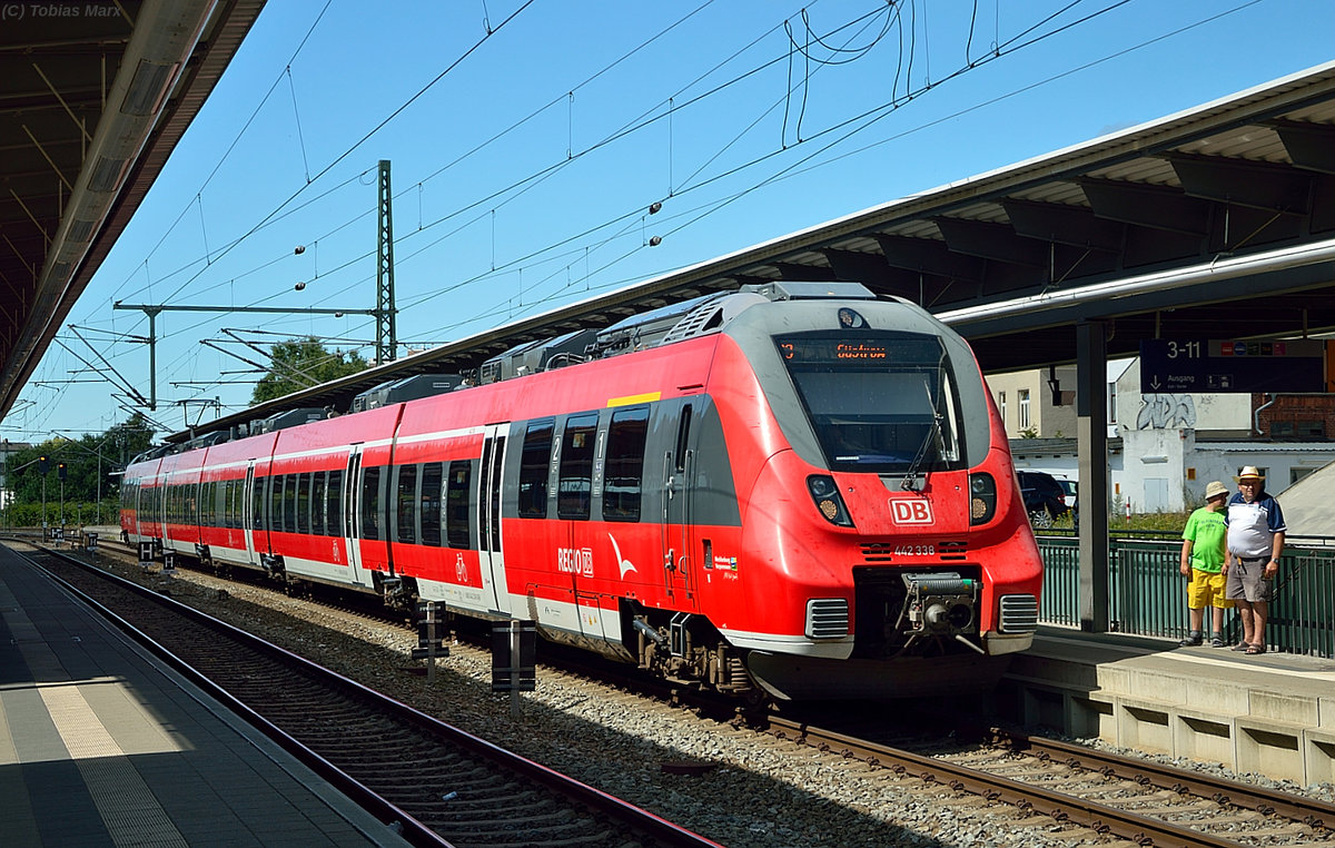 442 338 im Rostocker Hbf. Ihr Ziel war am 20.07.2016 Güstrow