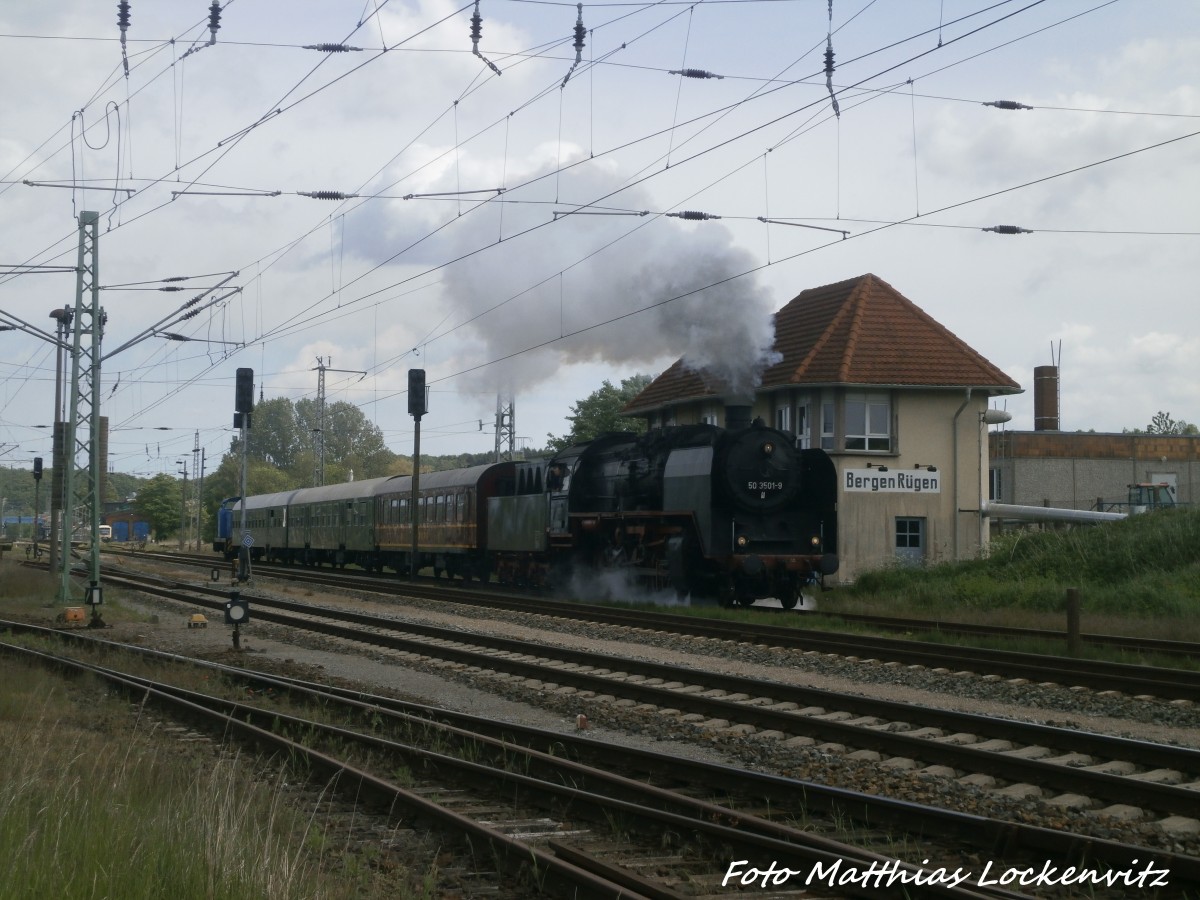 50 3501 und PRESS 346 001 verl�sst den Bergener Bahnhof in Richtung Lauterbach Mole am 31.5.15