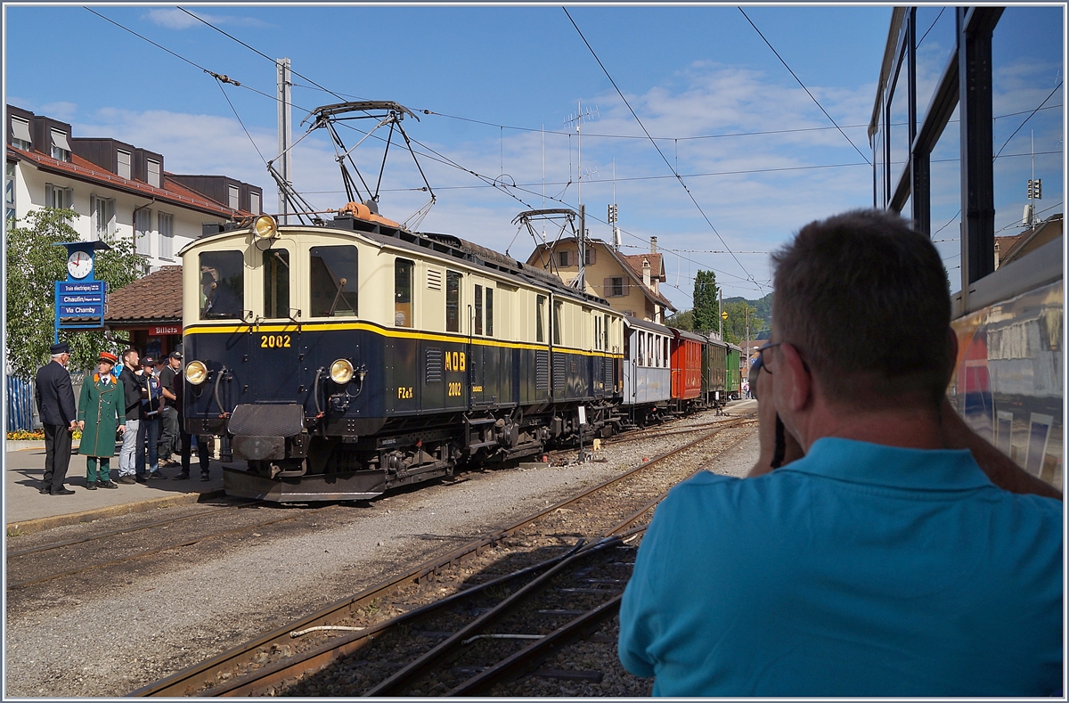 50 Jahre Blonay - Chamby; Mega Steam Festival: Der MOB FZe 6/6 2002 wurde nicht zu Unrecht gerne und oft fotografiert.
Blonay, den 21. Mai 2018