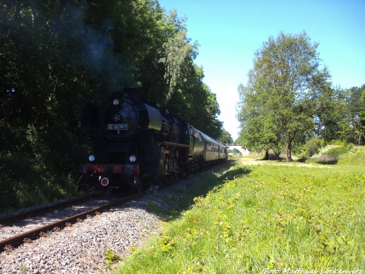 52 8079 als Schlusslicht unterwegs nach Bergen auf R�gen am 15.6.14