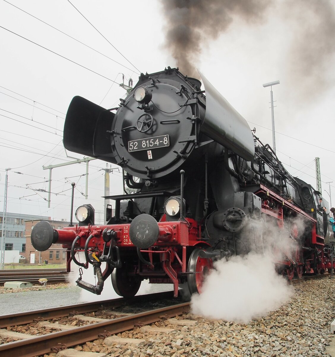 52 8154-8 beim 8. Dampfloktreffen in Dresden Altstadt am 15.04.2016.