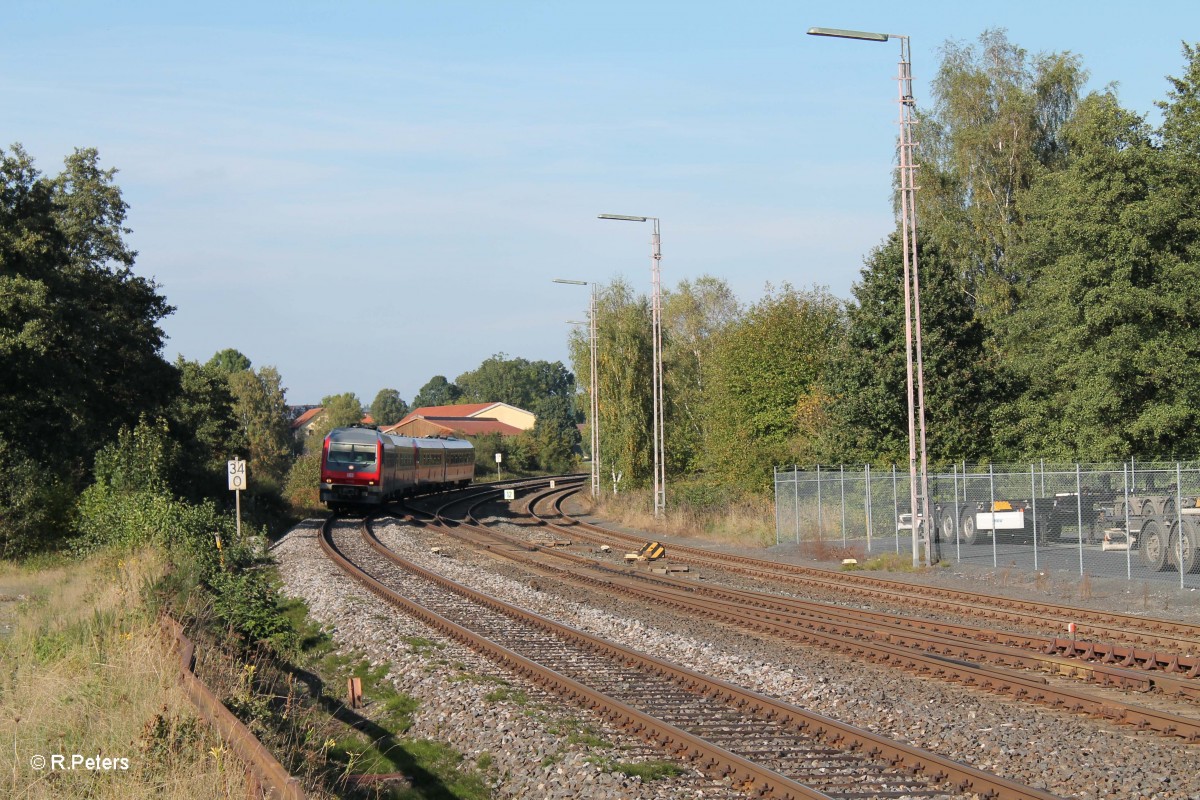 610 012 als RE 3697 Hof nach Regensburg in Wiesau. 24.09.13