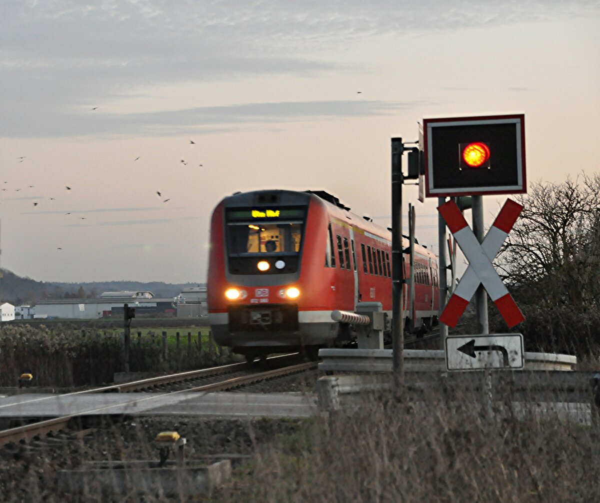 612 in Au beim Bahnübergang am 20.11.2009.
