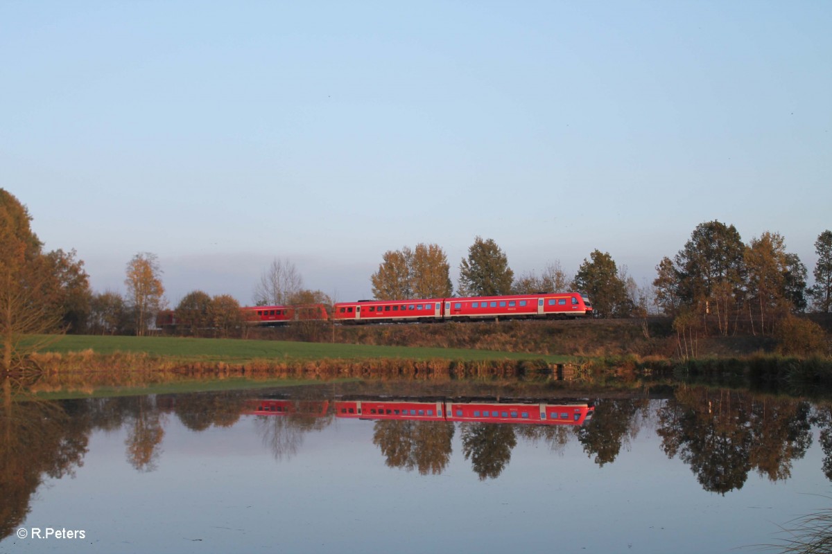 612er Doppel als Re nach Regensburg südlich von Wiesau.26.10.14