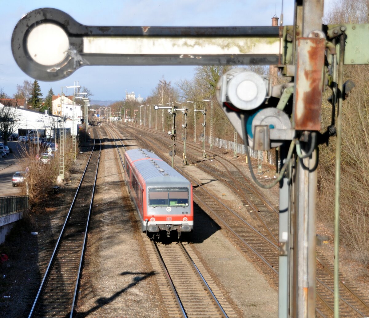 628 345 vor dem Formsignal Hp0 in Senden am 23.11.2009.