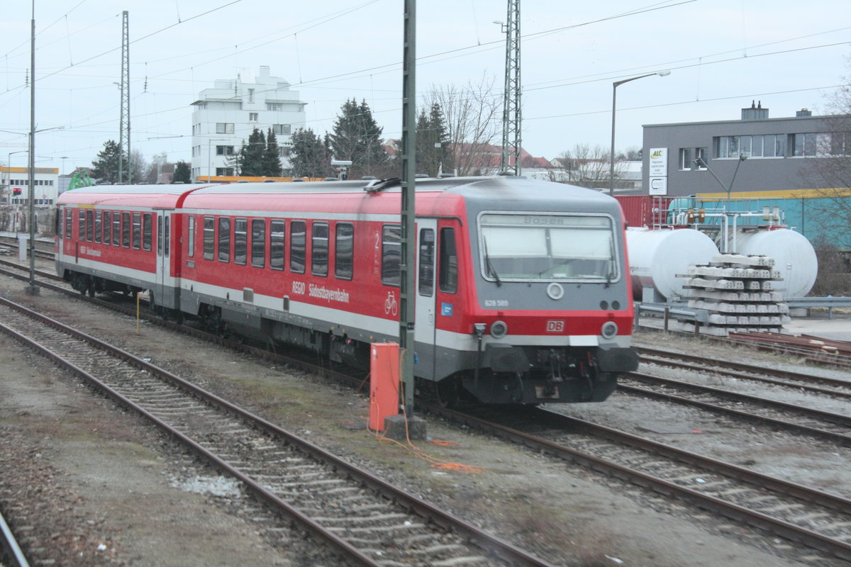 628 589 / 928 589 der S�dostbayernbahn mit ziel Bogen abgestellt im Bahnhof Straubing am 23.3.21