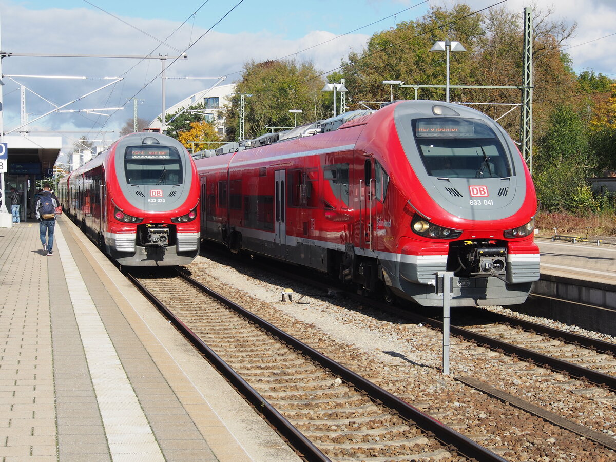 633 033 und 633 041 in Memmingen am 23.10.2021.