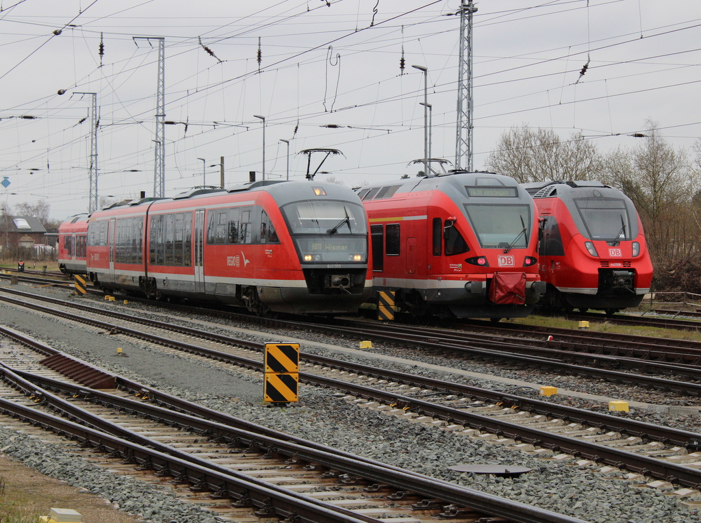 642 053 als RB11(Tessin-Wismar)bei der Einfahrt im Rostocker Hbf.07.04.2023