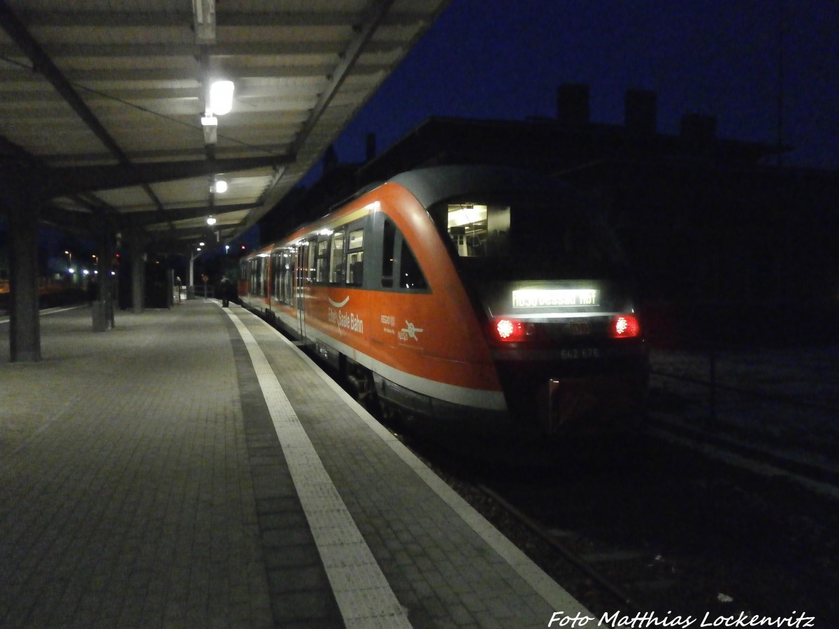 642 176 / 676 als RB50 mit ziel Dessau Hbf im Bahnhof G�sten am 5.2.15