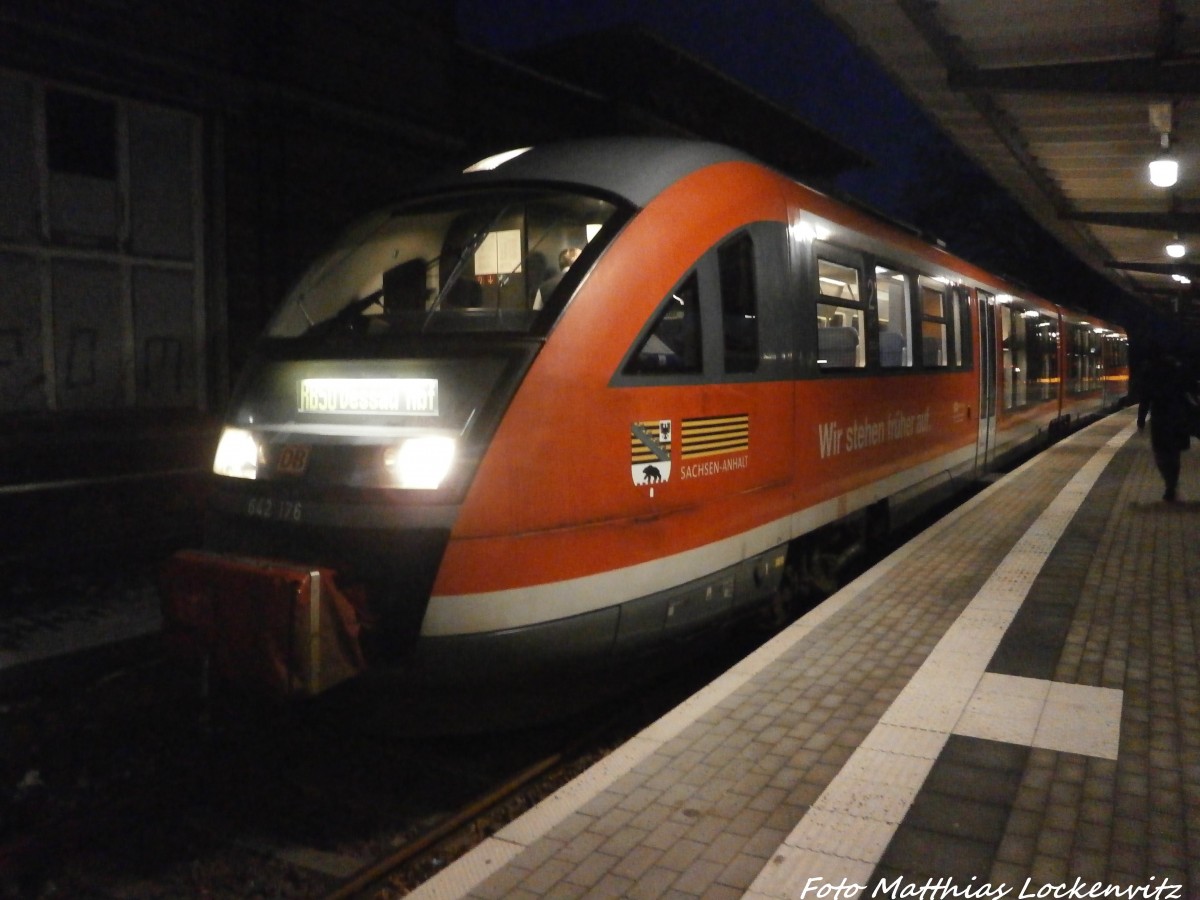 642 176 / 676 als RB50 mt ziel Dessau im Bahnhof G�sten am 5.2.15