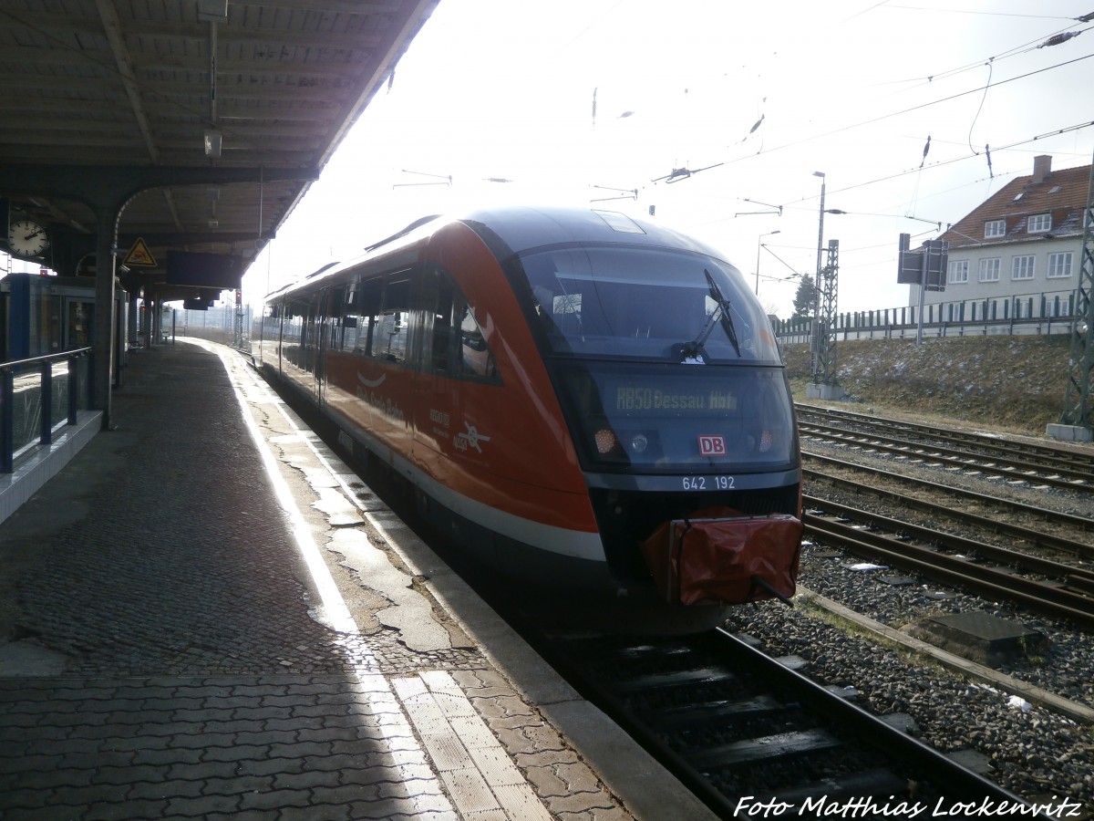 642 192 / 692 als RB50 mit ziel G�sten im Dessauer Hbf am 5.2.15
