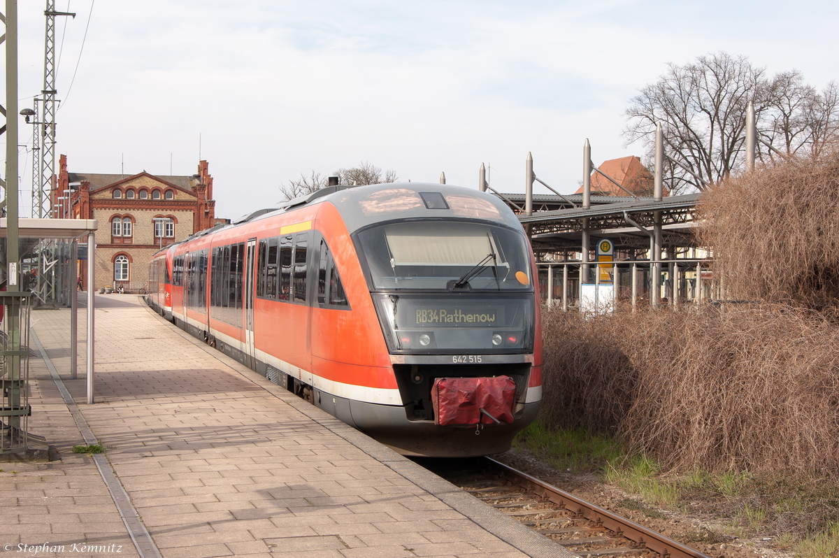 642 515-0 & 642 727-1 als RB34 (RB 17961) von Stendal nach Rathenow in Stendal. 11.04.2015
