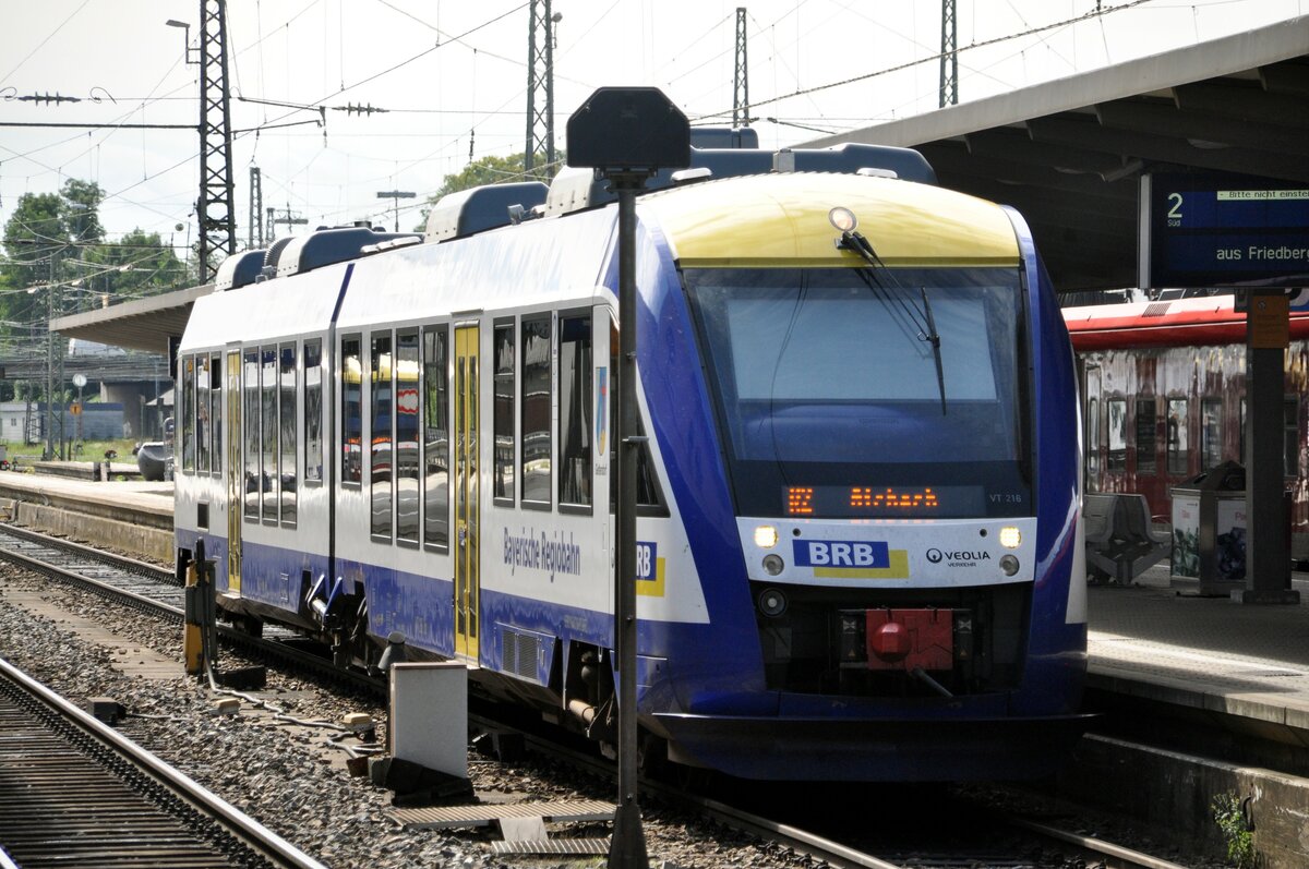 648 der BRB VT 216 in Augsburg Hbf am 25.08.2010.