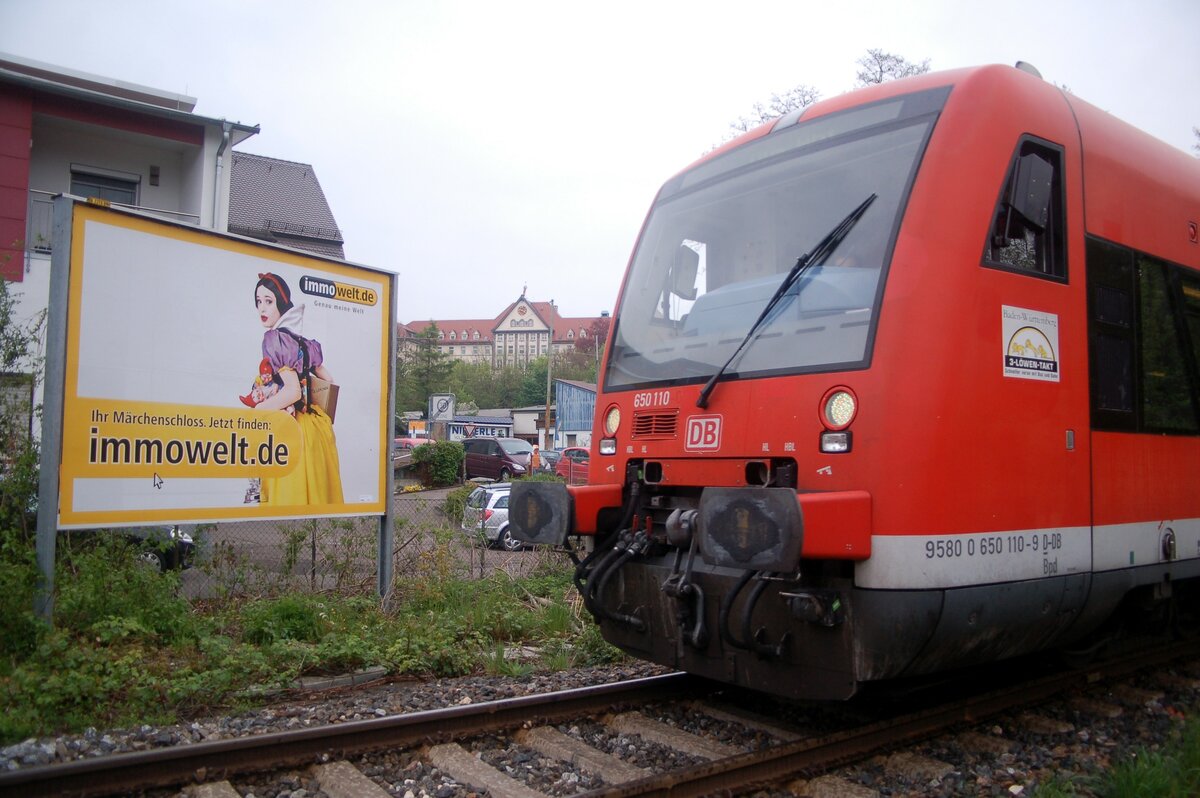 650 110 auf der Brenztalstrecke in Ulm am 05.05.2010.