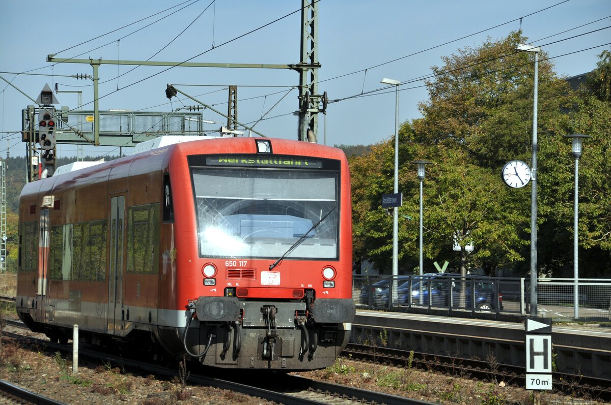 650 117 auf Werkstattfahrt in Amstetten am 06.10.2023.