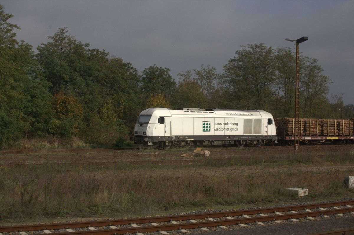 92 80 1223 143-9 an der Holzverladerampe in Forst. 17.10.2104 11:38 Uhr.
