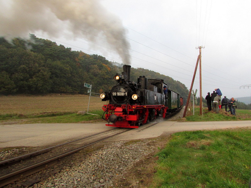 99 1608-1 bei einer Scheineinfahrt am 11.Okt.2013 in Seelvitz