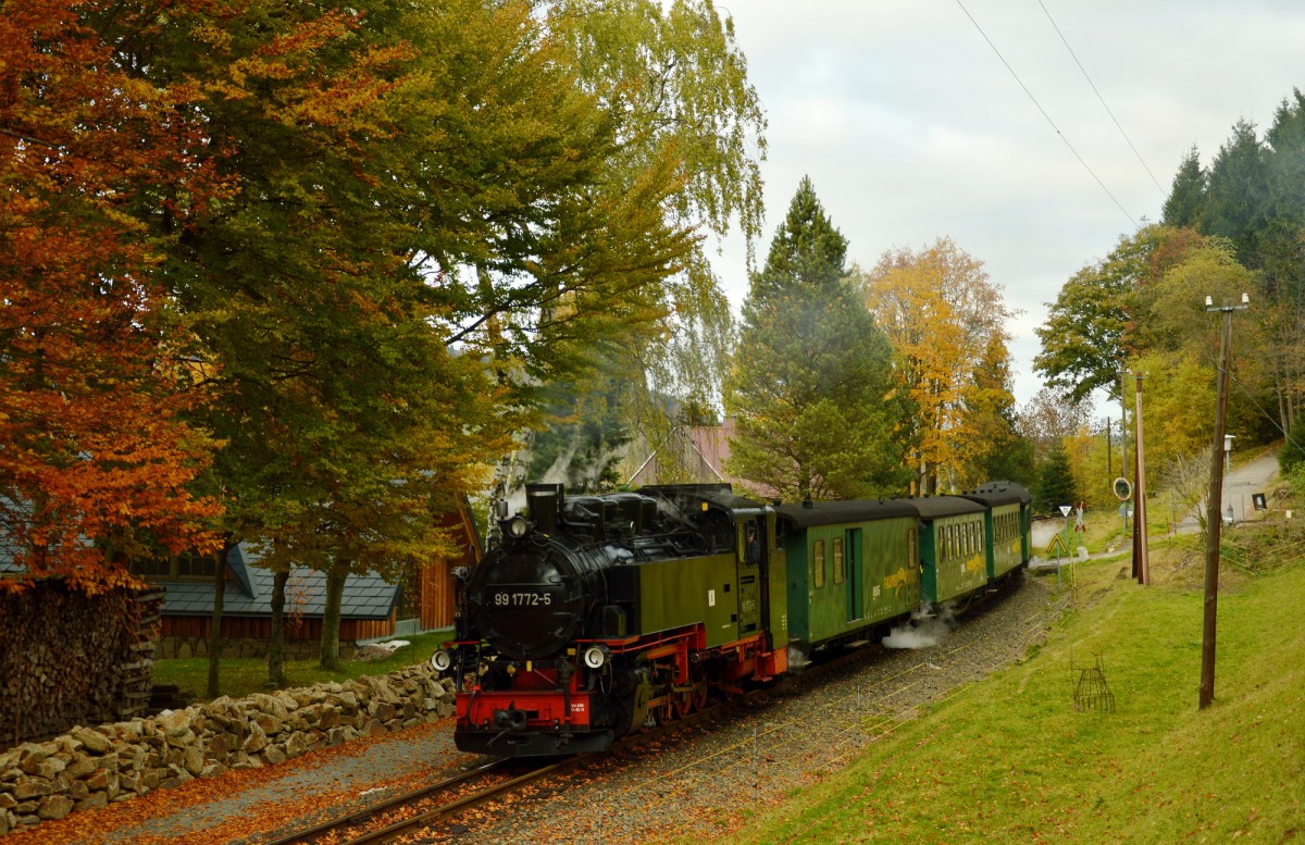 99 1772-5 kurz vor Neudorf mit P 1007 am 23.10.2015 (2)