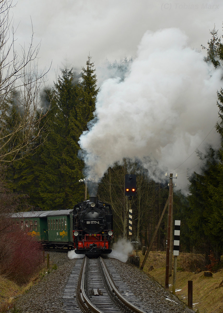 99 1777-4 mit P 1005 hinter Kretschame-Rothensehma am 30.03.2016