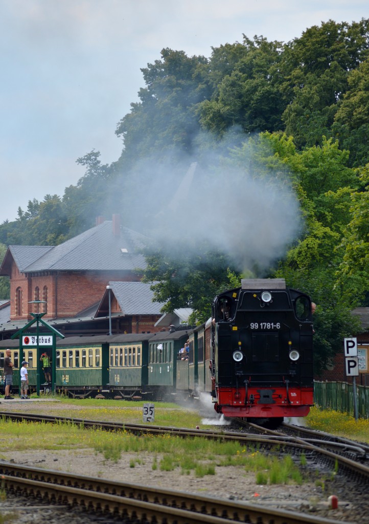 99 1781-6 fuhr am 08.08.2015 mit P 105 aus Putbus aus